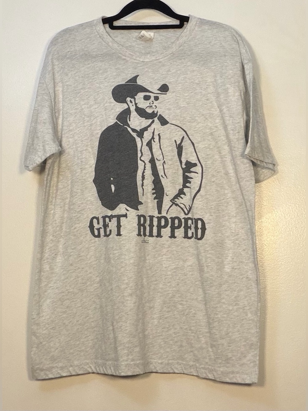 Next Level Apparel Light Gray 'Get Ripped' Graphic Tee
